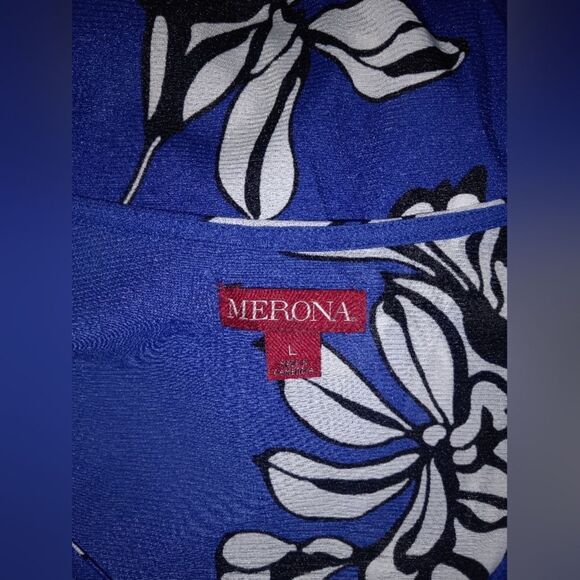 Merona blue floral mesh blouse - Picture 4 of 4